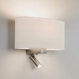 Astro Napoli 2 Light Wall Fitting Only in Matt Nickel Finish With LED Reading Light