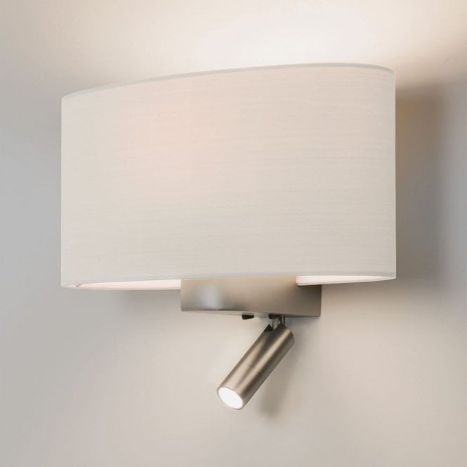 Astro  Napoli 2 Light Wall Fitting Only in Matt Nickel Finish With LED Reading Light