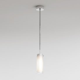 Astro Ottavino Single Light Bathroom Ceiling Pendant in Polished Chrome Finish with Glass Shade