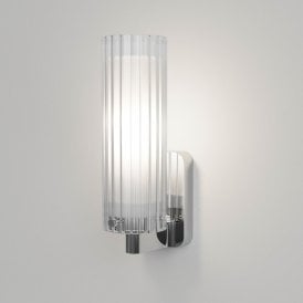Astro Ottavino Single Light Wall Fitting in Polished Chrome Finish with Glass Shade