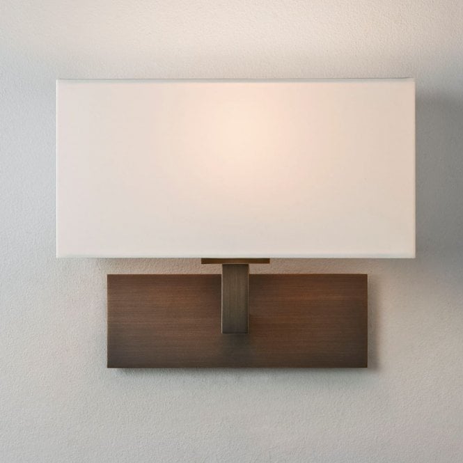 Astro Park Lane Single Light Wall Fitting in Bronze Finish with White Shade