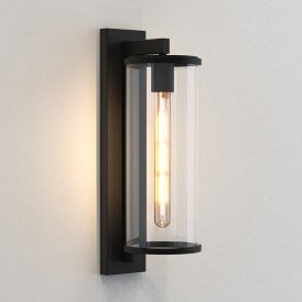 Astro Pimlico 500 Single Light Wall Fitting in Textured Black Finish with Clear Glass