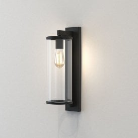 Astro Pimlico 500 Single Light Wall Fitting in Textured Black Finish with Clear Glass