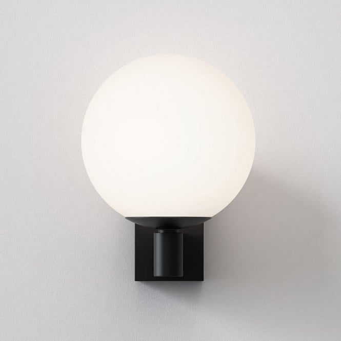 Astro  Sagara Single Light Globe Bathroom Wall Fitting In Matt Black Finish