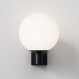 Astro Sagara Single Light Globe Bathroom Wall Fitting In Matt Black Finish