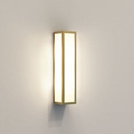 Astro Salerno 2 Light Bathroom Wall Fitting In Natural Brass Finish With White Glass