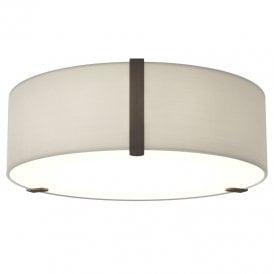 Astro Salina 2 Light 400mm Round Flush Ceiling Fitting in Putty with Opal Diffuser