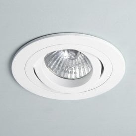 Astro Taro Round Single Light Fire Rated Adjustable Recessed Ceiling Fitting In White Finish