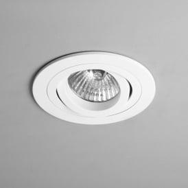Astro Taro Round Single Light Fire Rated Adjustable Recessed Ceiling Fitting In White Finish