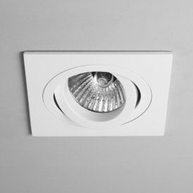 Astro Taro Square Single Light Fire Rated Adjustable Recessed Ceiling Fitting In White Finish
