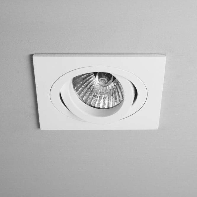 Astro  Taro Square Single Light Fire Rated Adjustable Recessed Ceiling Fitting In White Finish