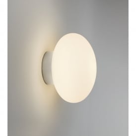 Astro Zeppo Single Light Bathroom Wall Fitting In Polished Chrome And White Glass Finish