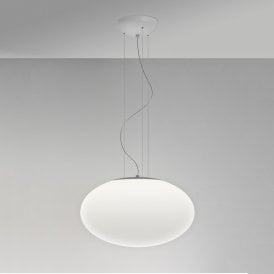 Astro Zeppo Single Light Large Ceiling Pendant with White Glass Shade
