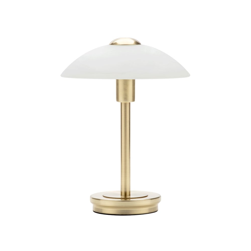 BHS Archie Single Light Touch Lamp In Satin Brass Finish With White ...
