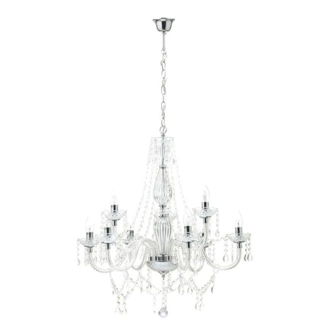 BHS Lighting BHS Charlotte 9 Light Chandelier In Chrome & Clear Finish