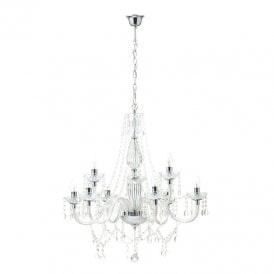 BHS Charlotte 9 Light Chandelier In Chrome & Clear Finish