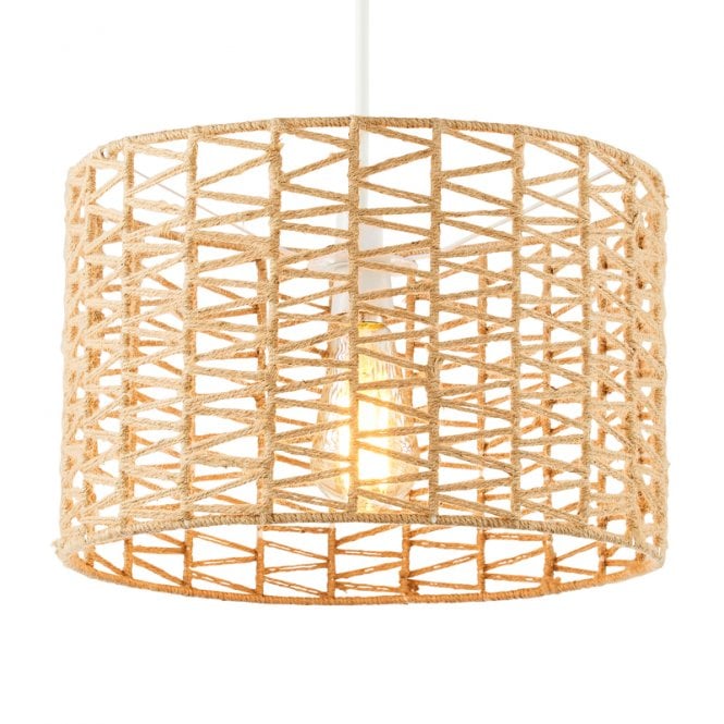 BHS Lighting BHS Jute Cylinder Ceiling Pendant Shade in Natural Finish