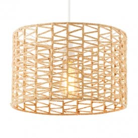 BHS Jute Cylinder Ceiling Pendant Shade in Natural Finish