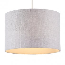 BHS Potter 30cm Metallic Linen Ceiling Pendant Shade In Silver Finish