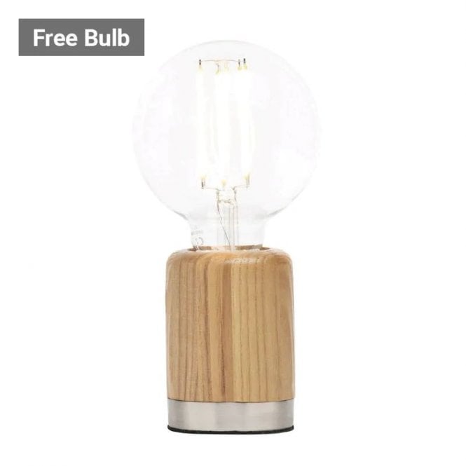 BHS Lighting BHS Theo Single Light Ash Wood Table Lamp
