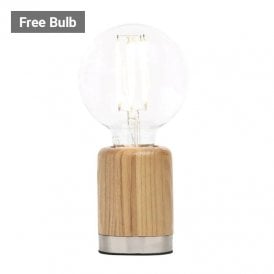 BHS Theo Single Light Ash Wood Table Lamp