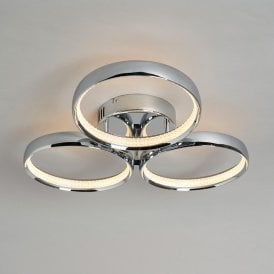 Lena LED 3 Light Flush Light - Chrome