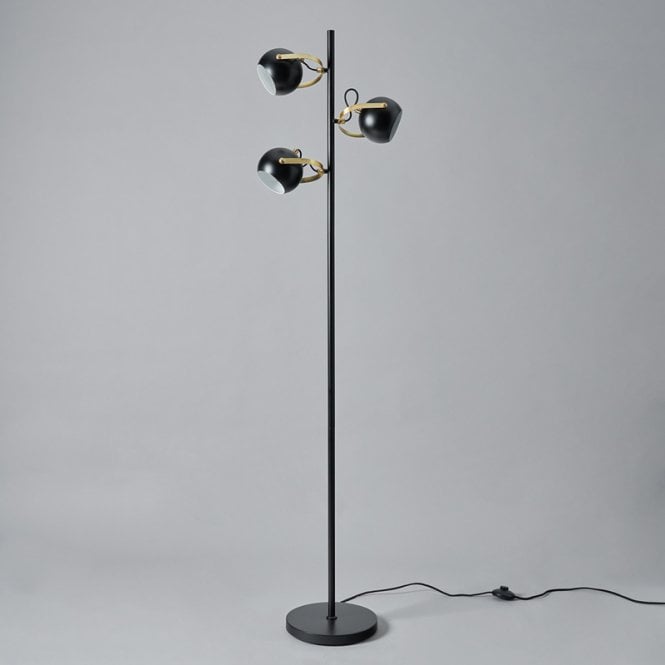 BHS Lighting Rowan 3 Light Floor Lamp - Black