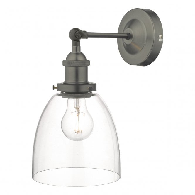 Dar Lighting Arvin Single Light Wall Fitting In Antique Chrome Finish