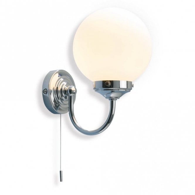 Dar Lighting BAR0750 Barclay Single Light Switched Bathroom Wall Fitting in Polished Chrome Finish