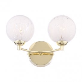 Capucine 2 Light Wall Fitting In Polished Brass Finish