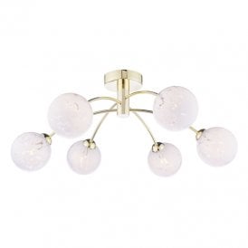 Capucine 6 Light Semi-Flush Ceiling Light In Polished Brass Finish