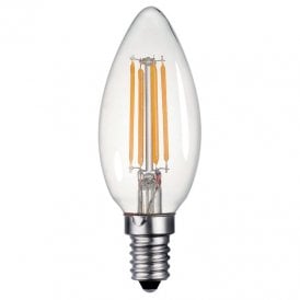 Dar 4W Cool White 400lm Dimmable LED Decorative Filament Candle Bulb - Small Screw Cap