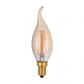 Dar 4W Warm White 250lm Dimmable LED Vintage Decorative Filament Bent Tip Candle Bulb - Small Screw Cap