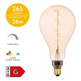 Dar 4W Warm White 265lm Dimmable LED Vintage Decorative Filament Large GLS Bulb - Screw Cap