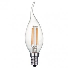Dar 4W Warm White 400lm Dimmable LED Bent Tip Decorative Filament Candle Bulb - Small Screw Cap