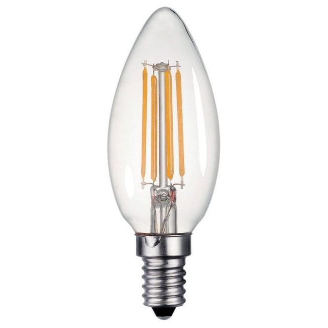 Dar Lighting Dar 4W Warm White 400lm Dimmable LED Decorative Filament Candle Bulb - Small Screw Cap
