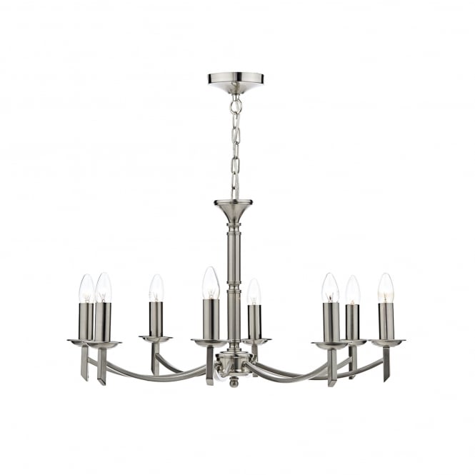 Dar Lighting Dar Ambassador 8 Light Ceiling Fitting in Satin Chrome Finish