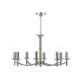 Dar Ambassador 8 Light Ceiling Fitting in Satin Chrome Finish