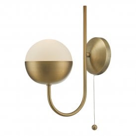 Dar Andre Single Light Wall Fitting in Brass Finish
