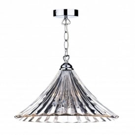 Dar Ardeche Single Light Ceiling Fitting with Clear Glass