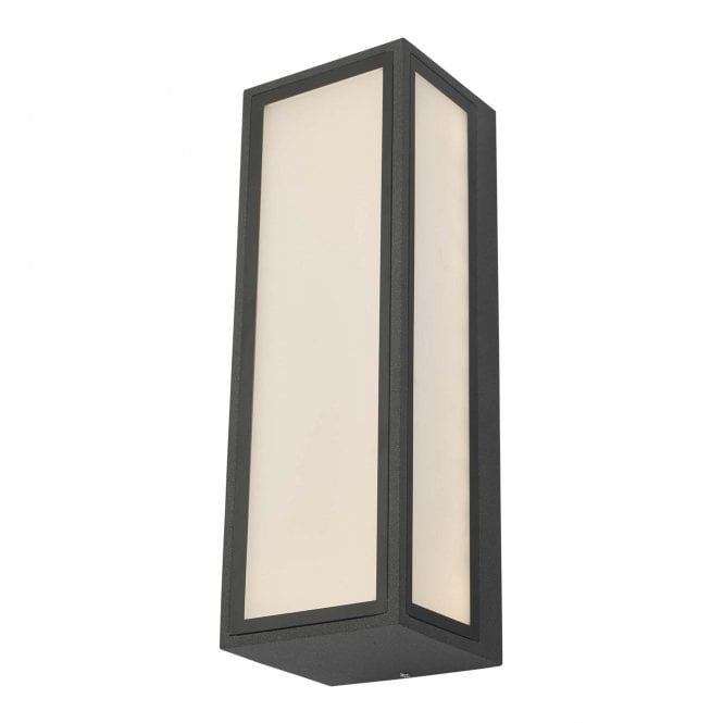 Dar Lighting Dar Arham LED Outdoor Wall Fitting in Matt Grey Finish with Frosted Glass