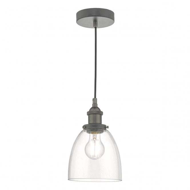 Dar Lighting Dar Arvin Single Light Ceiling Bar Pendant In Antique Chrome Finish