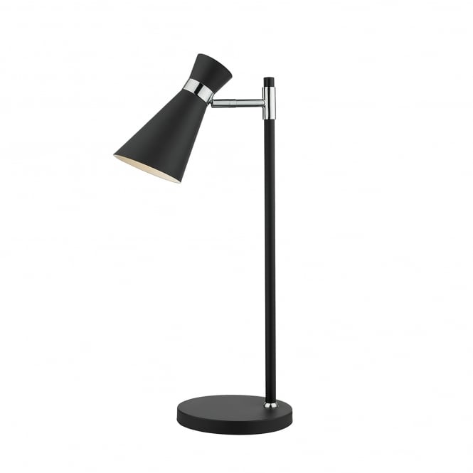 Dar Lighting Dar Ashworth Single Light Table Lamp In Black And Polished Chrome Finish