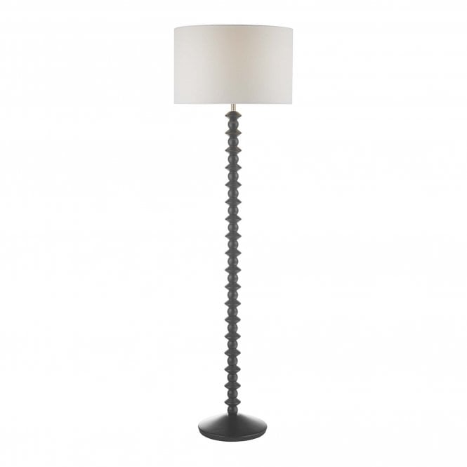 Dar Lighting Dar Azana Single Light Floor Lamp Base Only in Satin Black Ash Finish