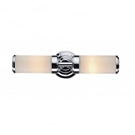 Dar Century 2 Light Switched Bathroom Wall Fixture in Polished Chrome