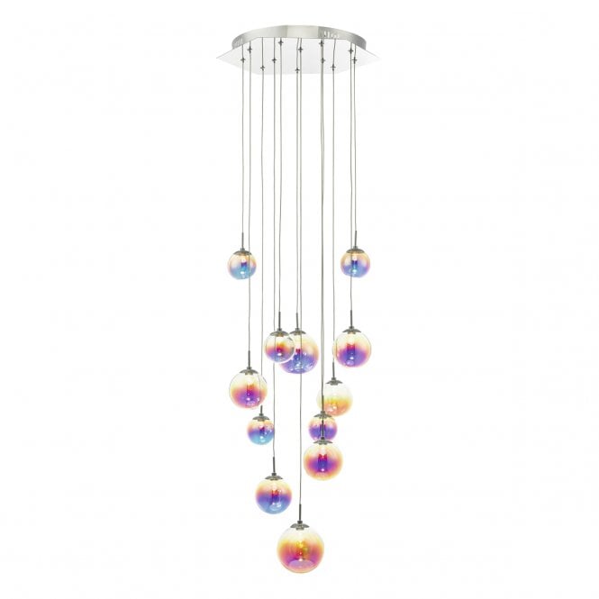Dar Lighting Dar Cesario 12 Light LED Cluster Ceiling Pendant In Polished Chrome Finish