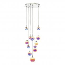 Dar Cesario 12 Light LED Cluster Ceiling Pendant In Polished Chrome Finish
