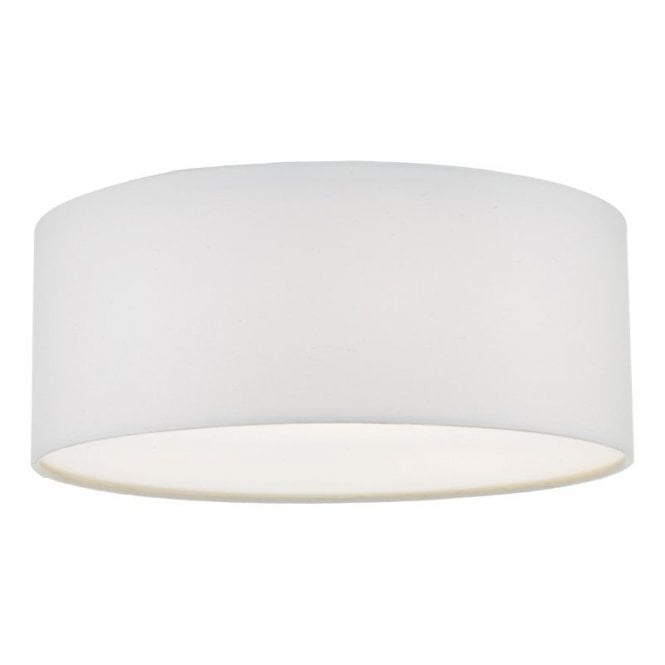 Dar Lighting Dar Cierro 3 Light Flush Ceiling Fitting With Ivory Cotton Shade And Frosted Acrylic Diffuser