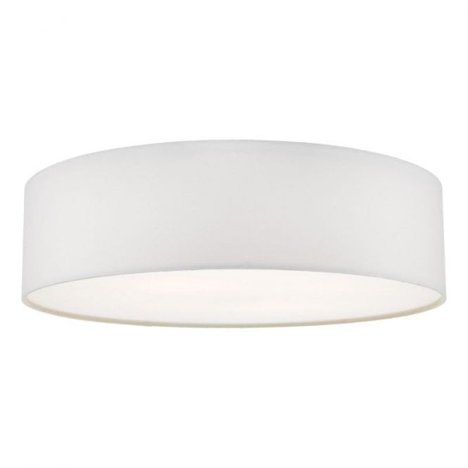 Dar Lighting Dar Cierro 4 Light Flush Ceiling Fitting With Ivory Cotton Shade And Frosted Acrylic Diffuser