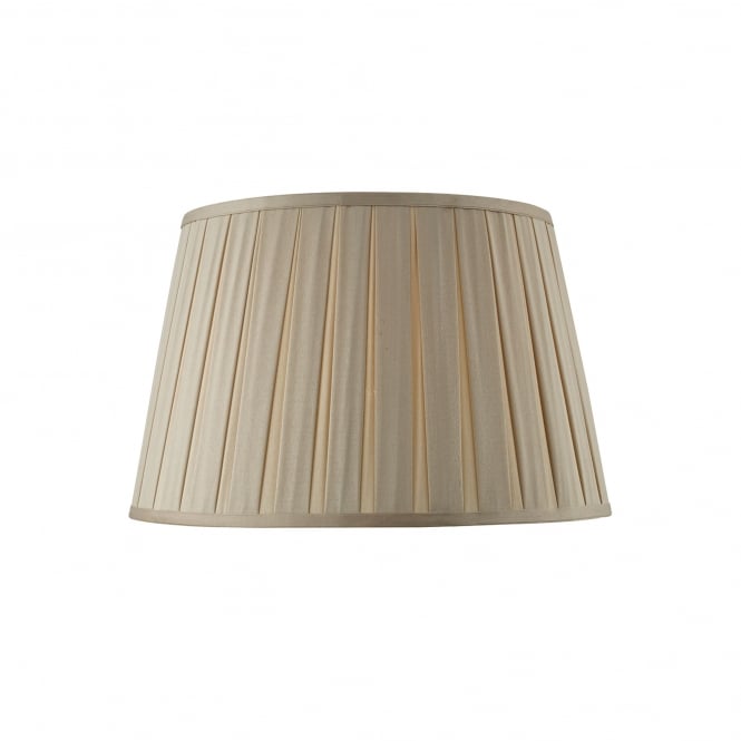Dar Lighting Dar Degas 40cm Taupe Faux Silk Box Pleat Empire Drum Shade